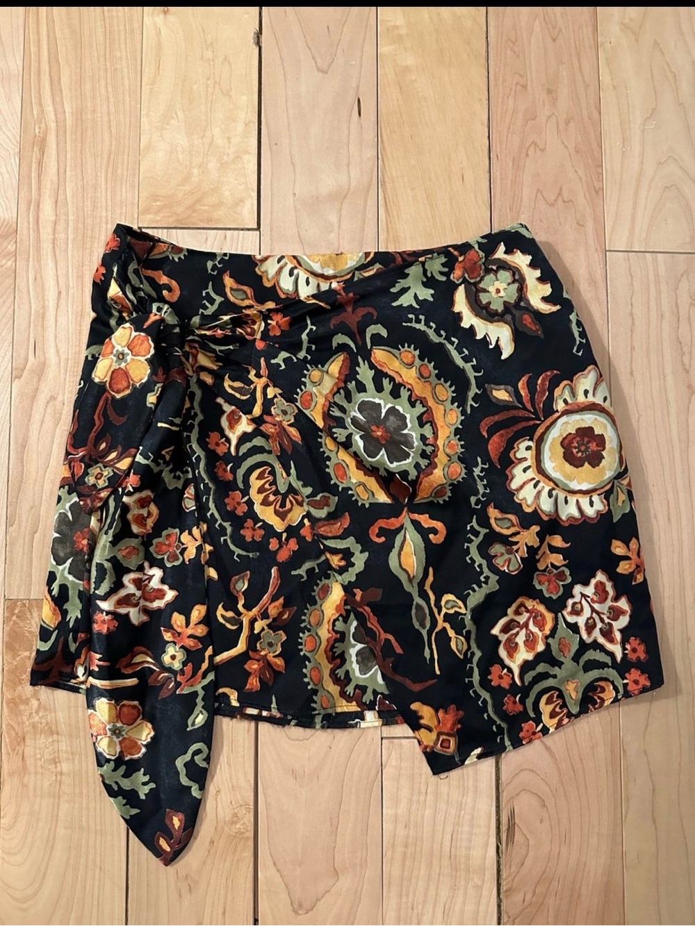 ZARA Floral Mini Wrap Skirt NWOT